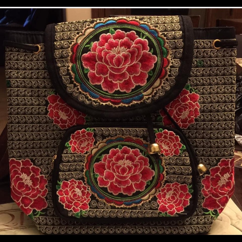 Large Embroidered Backpack